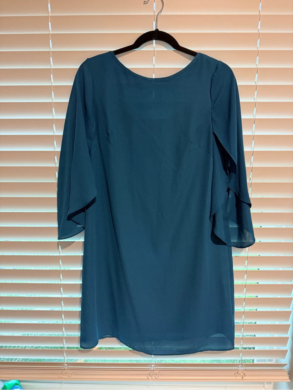 AB Studio Teal Long-Sleeve Shift Dress
